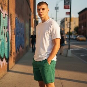 Polo Ralph Lauren Mens Prospect Shorts Green Embroidered Pony Cotton Size 30